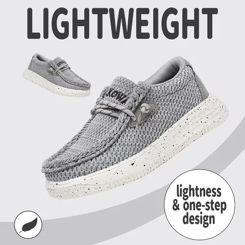 Miniatura 4 de Apakowa Mocasines para niños y niñas, zapatos casuales para caminar, cómodos y ligeros (niños pequeñosniños grandes)