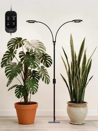 Miniatura 9 de GLOWRIUM Luces de Crecimiento para Plantas de Interior, Lámpara de Pie LED de Espectro Completo con Soporte de Altura y Ángulo Ajustables, Luz