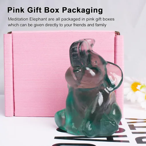 Miniatura 4 de Figura de elefante de fluorita tallada a mano, Feng Shui, regalo para amor, armonía, accesorios de escritorio, regalos para mujeres, adorable