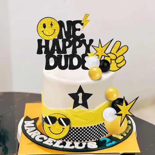 Miniatura 5 de 24 adornos para tartas de 1er cumpleaños, decoración hippie para cupcakes para boda, suministros de revelación de género (estilo 1)