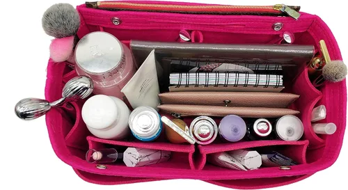Miniatura 19 de LEXSION Organizador de fieltro para bolso – Bolsa de bolsillo múltiple en bolsa organizadora