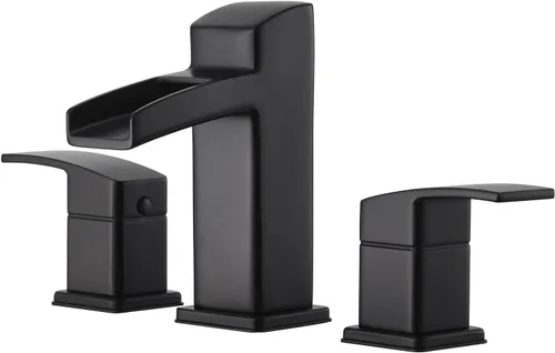 Miniatura 5 de Pfister LG49DF0K Kenzo - Grifo de baño de cascada de 2 manijas de 8 pulgadas en níquel cepillado, modelo de eficiencia hídrica cepillado níquel