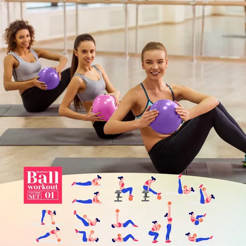 Miniatura 3 de Aoriher 10 pelotas pequeñas de pilates, de 9 pulgadas, mini pelotas de yoga antiestallidos y antideslizantes para estabilidad, fitness, terapia
