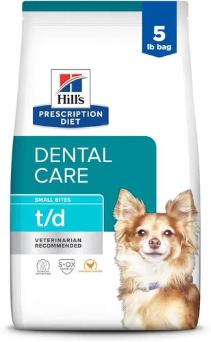 Miniatura 14 de Alimento seco para perros Hill's Prescription Diet t/d Dental Care sabor pollo, dieta veterinaria, bolsa de 5 lb