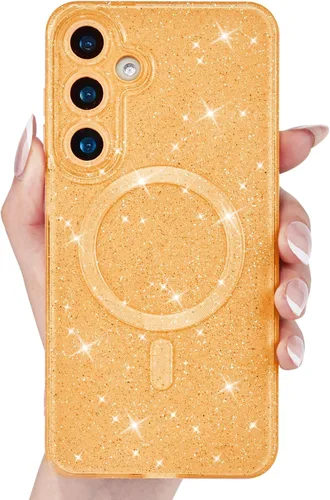 Miniatura 15 de Svanove Funda magnética con purpurina para Samsung Galaxy S22, compatible con Magsafe Cute, brillante, brillante, estética, dura y brillante
