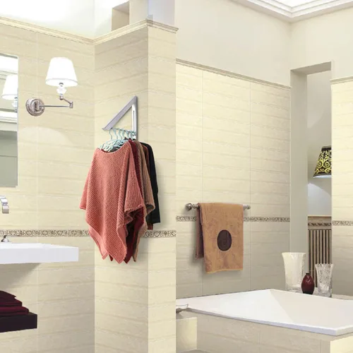 Miniatura 3 de Percha plegable para ropa montada en la pared para interiores y exteriores, de aluminio, para ahorrar espacio, soporte para ropa, diseño delgado