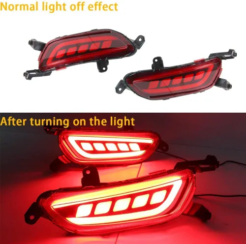 Miniatura 5 de Luces traseras LED superbrillantes para Mazda CX-3 2016-2020, ensamblajes de luces traseras de rejilla roja, 2 unidades/juego