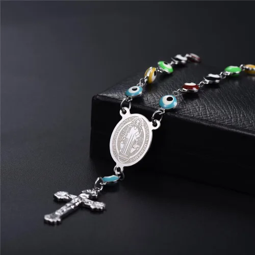 Miniatura 5 de U7 Catholic Gift Stainless Steel 18K Gold Plated Coin MedalCrucifix CrossVirgin MaryRosary Necklaces for Women Men