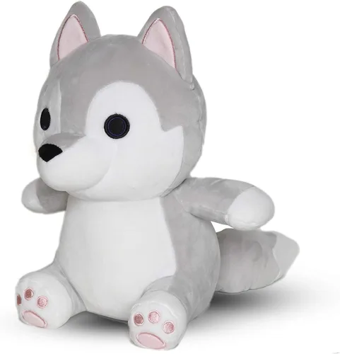 Avocatt Peluche de lobo gris, animal de peluche de 10 pulgadas, abrazo y abrazo con tela suave y relleno para niños y niñas