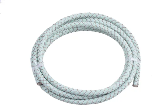 Miniatura 74 de KONMAY 2 yardas 8.0mm Cordón redondo de cuero trenzado auténtico marrón antiguo para corbata de bolo