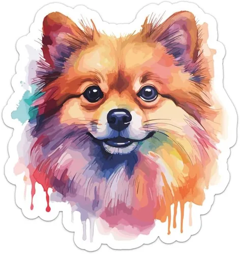 Miniatura 30 de Generic Colorida acuarela Shih Tzu - Calcomanía de vinilo impermeable para automóvil, laptop, pared, ventana, botella de agua, tamaño adhesivo