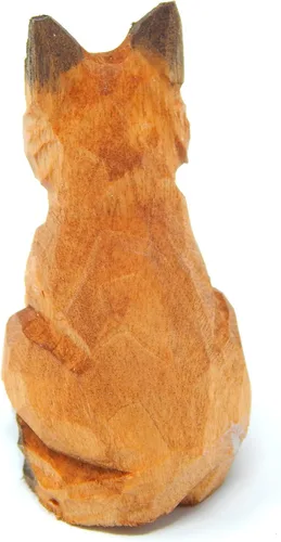Miniatura 4 de Selsela Figura colgante de madera de zorro rojo, decoración tallada a mano