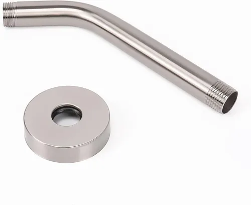 Miniatura 7 de Brazo de ducha con brida y cinta de teflón, brazo de tubo de ducha montado en la pared de acero inoxidable 304 para cabezal de ducha fijo y de mano
