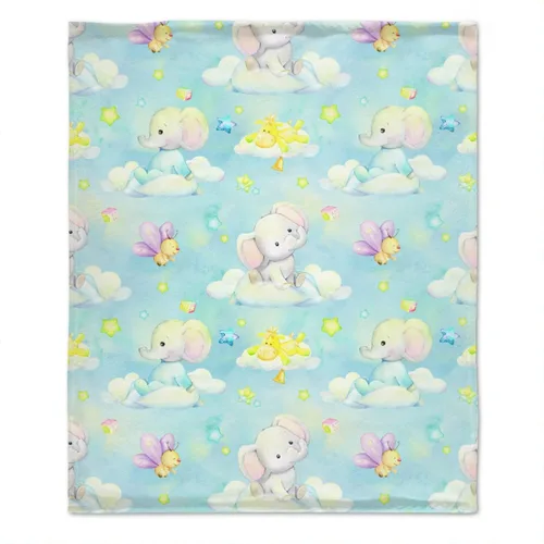 Miniatura 27 de Bonita manta de franela de elefante, ultra suave y acogedora, manta de forro polar ligera y mullida, manta de felpa cálida para sofá, cama, 30 x 40
