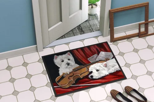 Miniatura 4 de Caroline's Treasures PPP3279MAT Westie Fiddlers - Felpudo de 18 x 27 pulgadas, tapete para puerta delantera, interior y exterior, para entrada