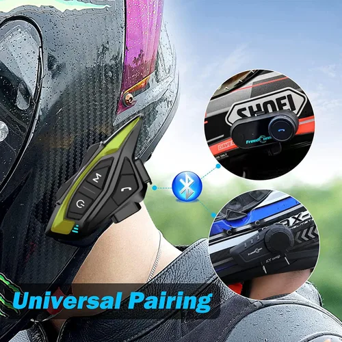 Miniatura 5 de Kit de intercomunicador Bluetooth para casco de motocicleta, casco de motocicleta con cancelación de ruido DSP/CVC, intercomunicador de casco de 8