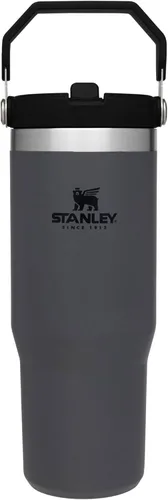 Miniatura 9 de Stanley IceFlow - Vaso con pajilla abatible con asa, de 20 onzas, tapa giratoria y popote abatible, botella de agua resistente a fugas, acero Cuarzo
