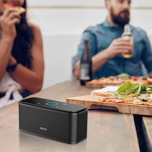 Miniatura 7 de DOSS SoundBox Touch - Altavoz inalámbrico con Bluetooth, sonido HD de 12W con graves ricos, resistente al agua IPX5, 20 horas de reproducción, manos