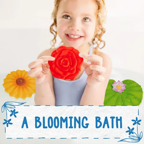 Miniatura 2 de SplashEZ Juguetes de Baño Sin Moho para Niños y Niños Pequeños Juguetes de Baño para Bebés Sin Agujeros Flores Flotantes Sin Moho para Bañera