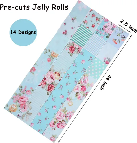Miniatura 5 de Nodsaw Jelly Roll - Tiras de tela para acolchar, hacer manualidades y coser, 42 tiras de 2.5 x 44 pulgadas, rollos de tela de algodón suave clásico