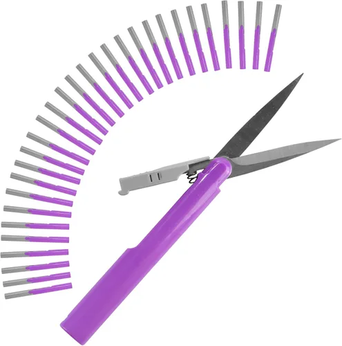 Miniatura 39 de JubileeYarn - Tijeras de viaje portátiles, estilo pluma, color morado, 1 par