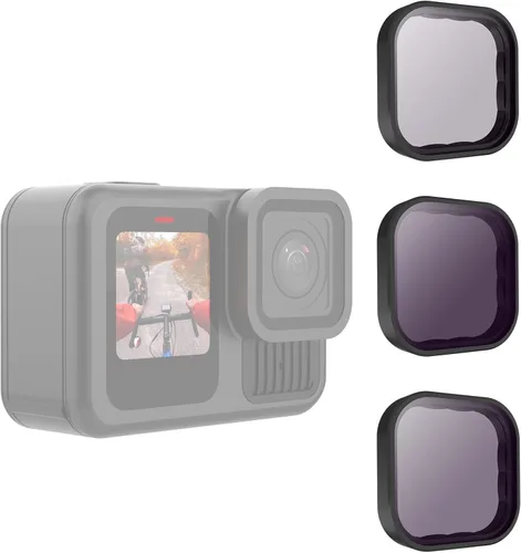 Miniatura 10 de TELESIN Paquete de 4 filtros de lente CPL ND8 ND16 ND32 compatibles con GoPro Hero 12 Hero 11 Hero 10 Hero 9 negro, densidad neutra y kit de filtro