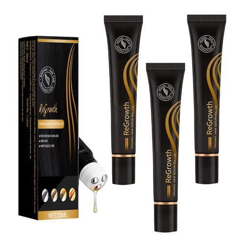 Miniatura 10 de Juego de 10 rodillos de suero orgánico para el crecimiento del cabello, kit de regeneración del cabello orgánico, triple masajeador enrollable