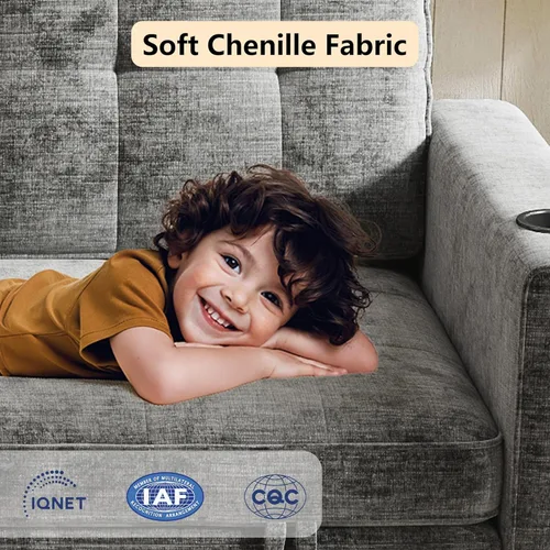 Miniatura 7 de WorthFurni Sofá Cama Convertible, Sofá Cama Plegable 2 en 1, Loveseat Sofá Cama Extraíble, Sofá Cama de Piso para Espacios Pequeños, Sofá Cama Gris