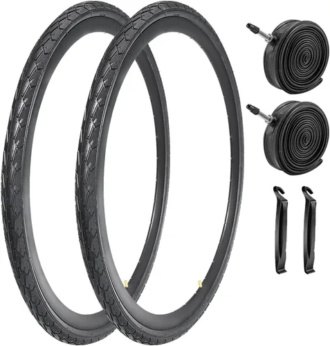 Miniatura 10 de Paquete de 2 neumáticos de bicicleta de 700 x 23C/25C/28C/35C/38C Plus tubos interiores de bicicleta, válvula Presta de 48mm o válvula Schrader
