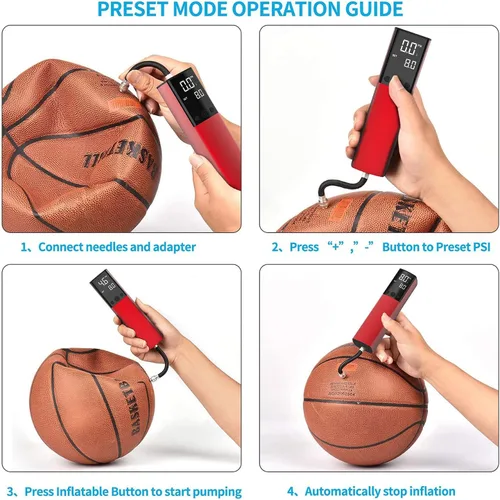 Miniatura 3 de Pumteck Electric Ball Pump, Smart Air Pump Portable Fast Ball Inflation with Precise Pressure Gauge and Digital LCD Display for Football Basketball