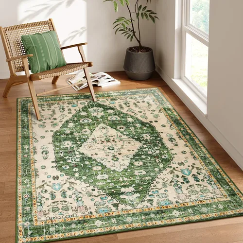 Miniatura 266 de Lahome Alfombra Bohemia Tribal Lavable de 3 x 5, Alfombras Antideslizantes para Entrada, Dormitorio, Sala de Estar, Vintage, Ultra Suave, No