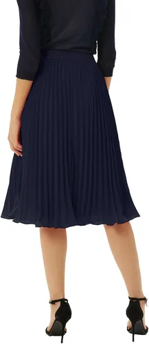 Miniatura 180 de GRACE KARIN - Falda plisada de gasa para mujer, con cintura alta y elástica, vuelo, corte acampanado y longitud por debajo de la rodilla