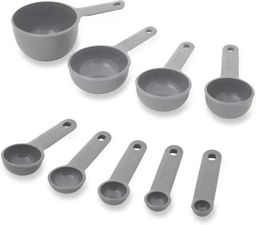 Miniatura 2 de KitchenAid Juego de tazas y cucharas medidoras universales fáciles de leer con mango de agarre suave para un máximo control, agujero para colgar