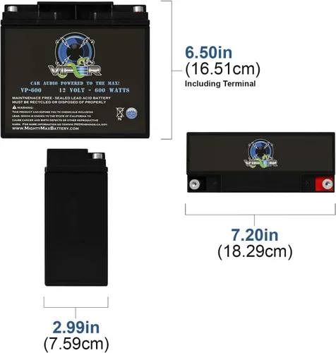 Miniatura 2 de Mighty Max Battery Viper VP-600 - Batería de repuesto para Odyssey PC680 (600 W)