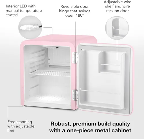 Miniatura 4 de Cooluli Mini refrigerador Curve de 1.7 pies cúbicos, refrigerador pequeño para dormitorio, oficina, dormitorio universitario, control inteligente