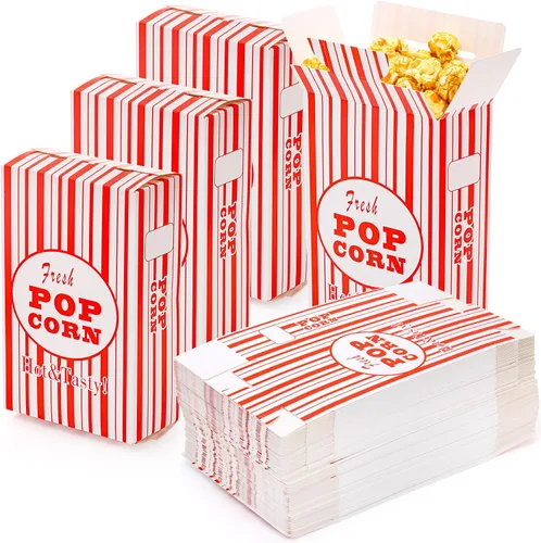 Miniatura 4 de Bekith Paquete de 100 cajas de papel para palomitas de maíz, recipientes para palomitas de maíz, cubeta para fiestas de cine y noche de teatro
