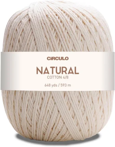 Miniatura 9 de Circulo - Hilo de algodón natural 4/10 grueso, 14.11 onzas de hilo sin teñir, 100% algodón brasileño para ganchillo, tejido y macramé, color: 20