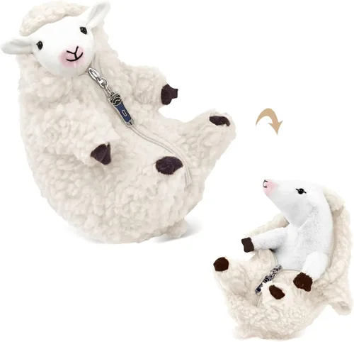 Miniatura 10 de AGRIMONY Lindos Animales de Peluche de Oveja Rapada, Pequeños Peluches Kawaii de Cordero, Juguetes de Peluche, Regalos Divertidos para Pascua San