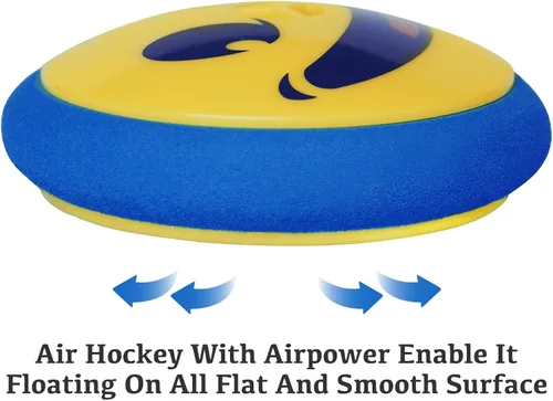 Miniatura 2 de Discos y paletas de hockey de aire, discos flotantes recargables para cualquier superficie plana, incluyen un cable de carga y discos electrónicos