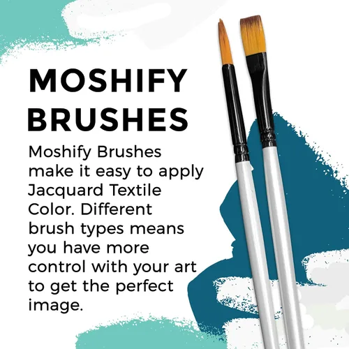 Miniatura 5 de Moshify Jacquard Products JAC1123 - Pintura de tela de color blanco, fabricada en Estados Unidos, 2.25 onzas, juego de pinceles incluidos
