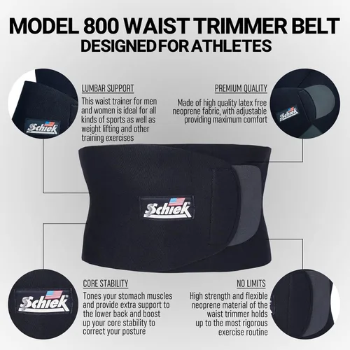 Miniatura 3 de Schiek Sports Model 800 - Cinturón de compresión con correas ajustables para levantamiento de pesas