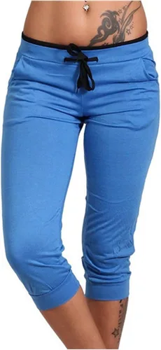 Miniatura 125 de Pantalones capri para mujer, estilo casual, de verano, elásticos, de cintura alta, pantalones de yoga, ajuste atlético, pantalones deportivos