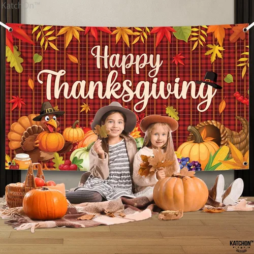 Miniatura 8 de KatchOn, Cartel de Feliz Acción de Gracias – XL, 72 x 44 pulgadas Fondo de decoración de feliz Acción de Gracias para decoraciones de cosecha