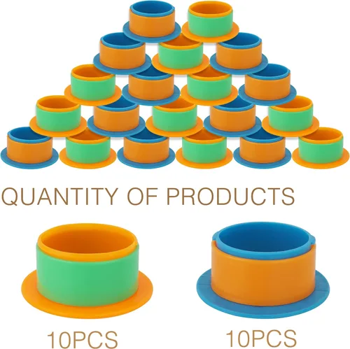 Miniatura 4 de OVOV 10 pares de dispensadores de envoltura elástica, mango retráctil, soporte de película elástica para mudanzas, protector de manos de plástico