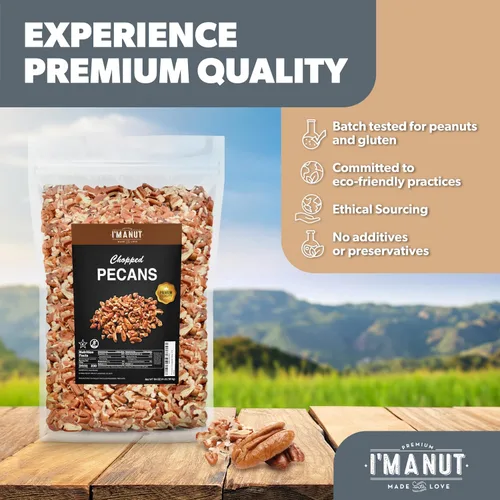 Miniatura 4 de Nueces pecanas picadas crudas premium de 16 onzas (1 libra) Cultivadas en Estados Unidos, sin OMG Probadas por lotes sin gluten y maní Sin PPO