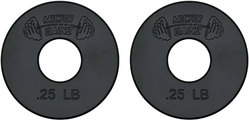 Micro Gainz Standard 1-Inch Center Hole Fractional Weight Plates Set of 2 Plates, Choose Set (.25LB-1.25LB), Designed for Standard 1-inch Barbells &