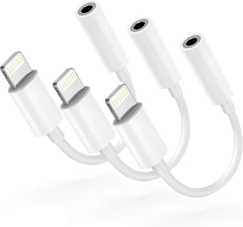 Miniatura 9 de Adaptador Lightning a conector de auriculares de 0.138 in con certificación MFi de Apple, calidad de audio premium y chip DAC para escuchar música