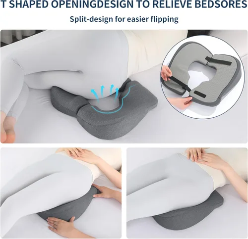 Miniatura 3 de BALAPET Cojines de espuma viscoelástica para el trasero, almohada ergonómica para aliviar la presión de las úlceras por decúbito para dormir y Gris
