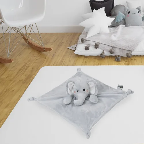 Miniatura 5 de KINREX Manta de seguridad de elefante para bebés, toalla calmante de felpa suave, juguete de edredón unisex para bebé, compañero de sueño ideal, oso