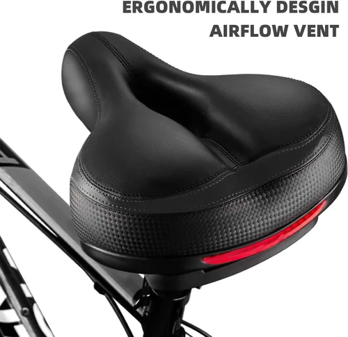 Miniatura 4 de Asiento de bicicleta, asiento de bicicleta más cómodo, doble absorción de golpes, espuma viscoelástica, impermeable, silla de montar de bicicleta
